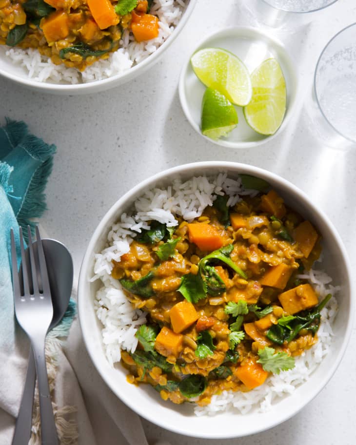 Lentil and Vegetable CoconutAlmond Curry Recipe The Kitchn